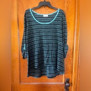 Bobbie Brooks blue and black blouse Size: 1X